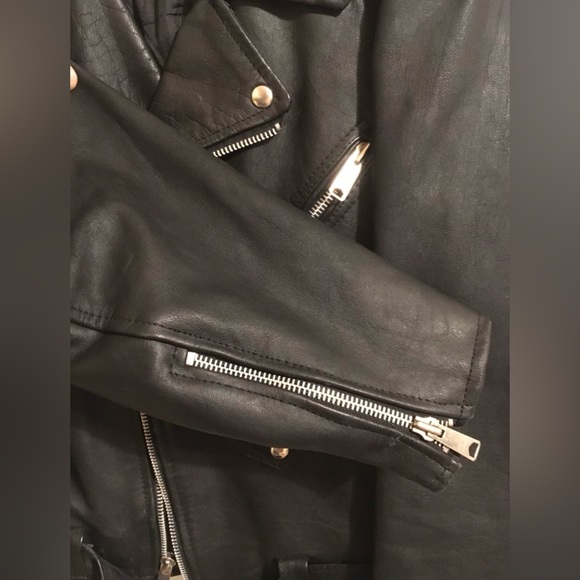 VINTAGE LEATHER JACKET STAR USA BIKER-STYLE - Picture 6 of 11